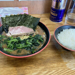 麺家 紫極 - のり・ほうれん草ラーメン+無料ライス