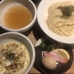 鴨出汁中華蕎麦 麺屋yoshiki - 塩つけ蕎麦(手揉み麵)+浅利リゾット