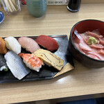 よこ田 - ランチセット（寿司＆ミックス丼）