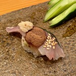 天寿し - 鯵 粉醤油