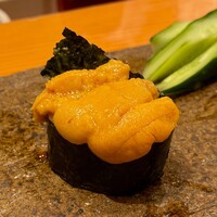 天寿し 京町店 - バフン雲丹とムラサキ雲丹 軍艦巻き