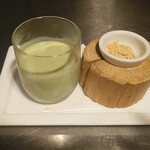 Homemade smooth matcha pudding