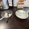 青山ふーちん - サービスのゆで卵と杏仁豆腐