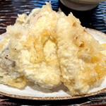 うどん 丸香 - 野菜天盛　今日は、茄子・さつま芋・筍。