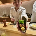 銀座 しのはら - 鰻 玉子真丈 花山椒の手巻き