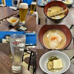 香鱗水産 - あら汁とご飯は無料/いなだのつみれ￥200と湯豆腐￥300