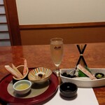 かに道楽 - 陽咲(ひなた)のかに酢とかに餡胡麻豆腐とかにのお造り