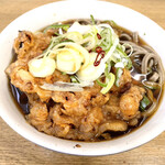 Ichiyoshi Soba - 太蕎麦大盛り、ジャンボゲソ天