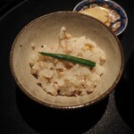 薪鳥新神戸 - 薪そぼろご飯 + 韮
