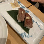 Kojouhama Onsen Hoteru - 白老牛の炙り寿司（＾∇＾）