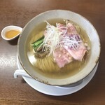 千茶屋 - 「アゴ節塩らーめん」の大盛り