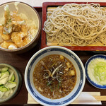 Sakurabashi Maruya - Aセット：たぬきせいろ、小えび天丼（小）、お新香