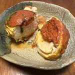 Bebe No Osouzai - 紅ズワイガニのムースとサーモンのキャベツ包み3種のソース