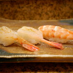 にぎり鮨 一五〇 - 海老三昧（車海老・甘海老・牡丹海老）