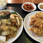 台湾美食 裕福 - ランチ(¥880)五目バリそば+若鶏の唐揚げ