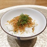 日本料理 とくを - 自家製ちりめん山椒ごはん (おかわり)