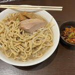 自家製麺 毘舎利 - 混ぜちゃいました。