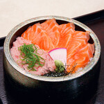 Salmon green onion bowl