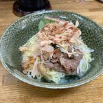 きくや - 炙り霜降り牛のせ山葵和え麺