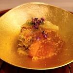 馬車道 大かわ - 毛蟹とホワイトアスパラ