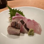 Kotaro - お造り盛合せ：石鯛 イサキ 鰆の酢締め