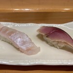 Kameshichi Sushi - 平目のえんがわ・しめさば