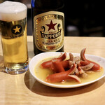 波へい - 赤タコウインナーと赤星