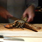 龢 - 【H25.7.10】オマール海老と夏ふぐの白子焼き・西京みそのアメリケーヌ。