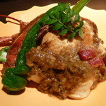 龢 - 【H25.7.10】オマール海老と夏ふぐの白子焼き・西京みそのアメリケーヌ。