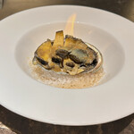 名駅 鉄板焼き 森本Ｘ Premium - 活鮑のフランベ