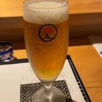鮨 小椋 - 生ビール 650円。