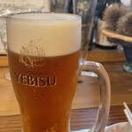 須崎屋台かじしか - エビス琥珀生ビール(700円)2杯目