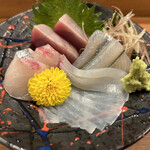 Sushi Yonekura - カツオ　シマアジ　サヨリ　ヤリイカ