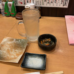 Sushi Sakaya Ippo - 焼酎(麦)水割り、お通し