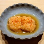 鮨 唐島 - 真鯛の真子コラッウーラと唐辛子で明太子風に