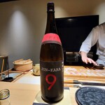 鮨 唐島 - 明鏡止水辛口純米JUN-KARA9、酒米は美山錦、60%精米、長野県