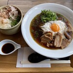 Toukyou Tororo Soba - 肉とろろそば（温）869円ミニとろろ麦めし275円