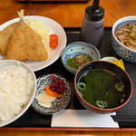 そば処　西浦屋 - 料理写真:アジフライ定食➕小さい蕎麦（温）