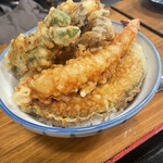 Ishii Shouten - 天丼（海老、南瓜、ピーマン、キノコ）お吸い物・漬物付き