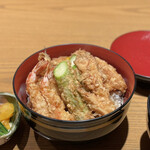 天亭 - ランチ「天丼」¥3300（ご飯大盛り）