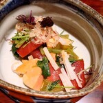 日本料理 柳燕 - 山葵の茎を添えて