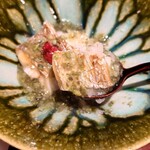 日本料理 柳燕 - 蕨を刻んでとろみ付け