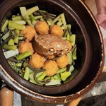 銀座 しのはら - カニコロッケと山菜のご飯