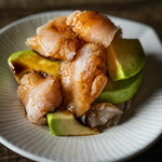 Chicken and avocado with wasabi soy sauce