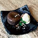 Fondant chocolate with vanilla ice cream