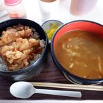 おばちゃんの店 - 料理写真:Cセット（Bin丼、カレーうどん）
