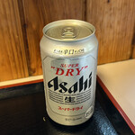 手打十段 うどんバカ一代 - かんビール 350円。