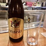 新天地 みっちゃん - エビスビール(中瓶)