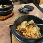 Maruhan - 旨辛牛すじ炒め石焼定食 チーズ入り