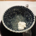 五徳 - トマトのジュレ、リコッタ乗せ